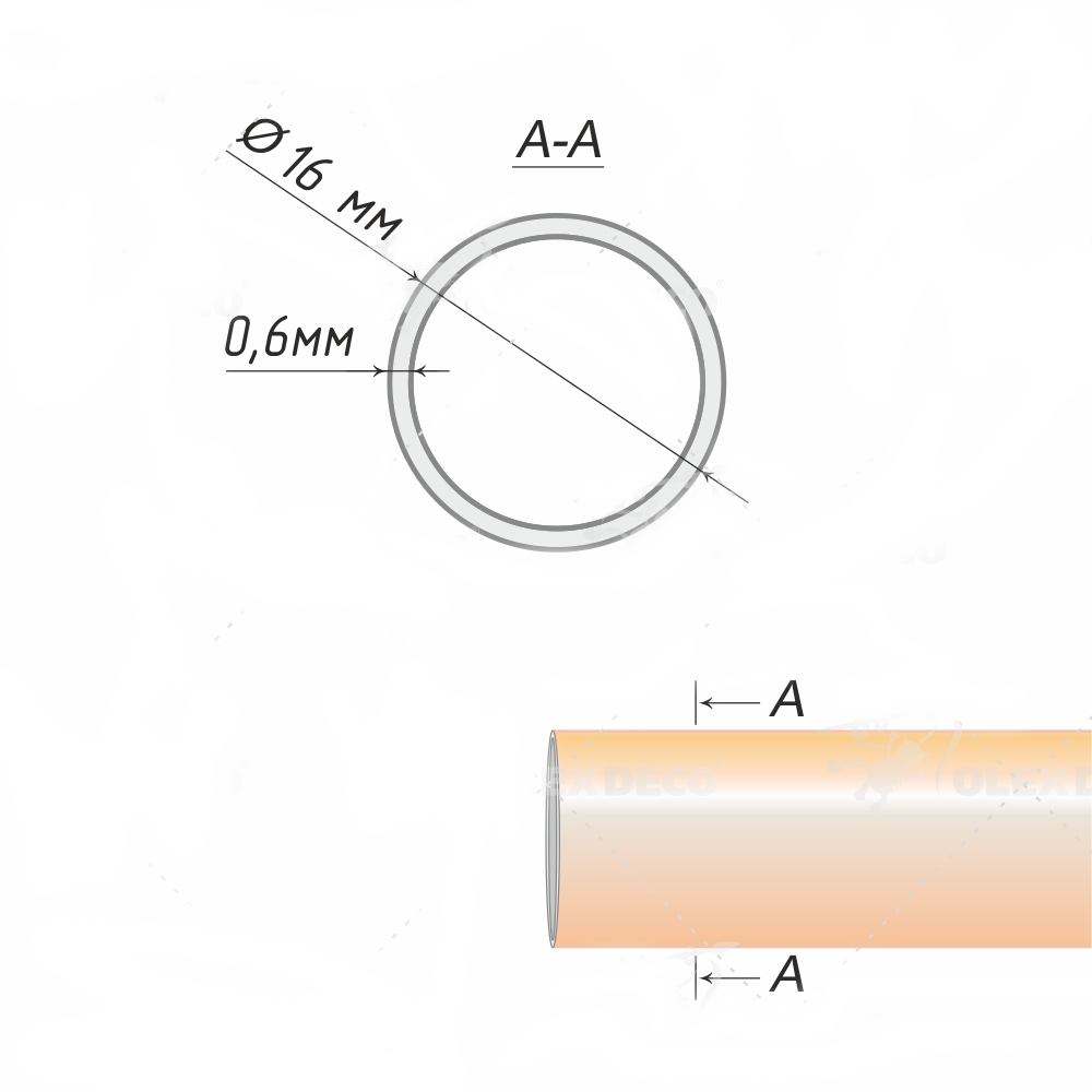 Карниз кованый "Заглушка Ост" d16 мм трехрядный со второй направляющей, цвет белый