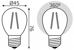 Лампа светодиодная Gauss Filament Elementary E27 10Вт 4100K 52220