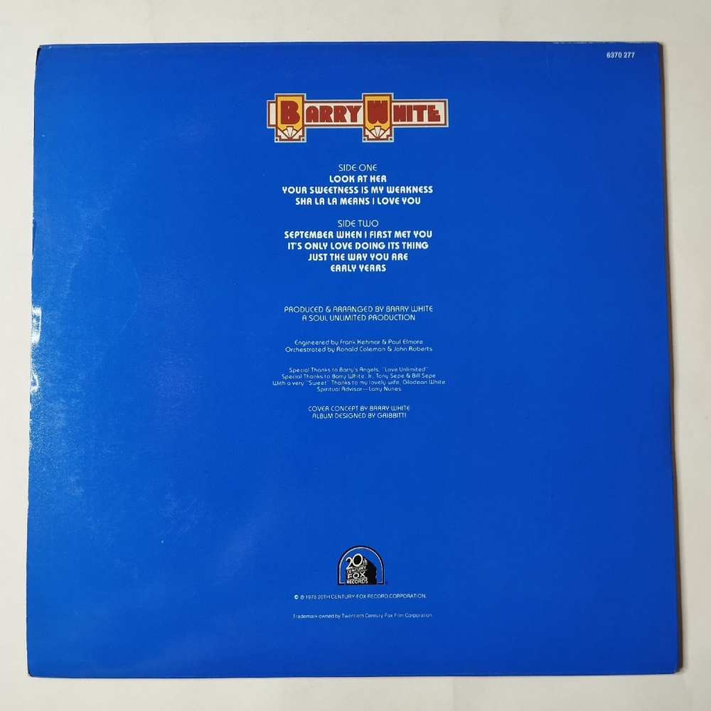 Винтажная виниловая пластинка LP Barry White The Man (Germany 1978)