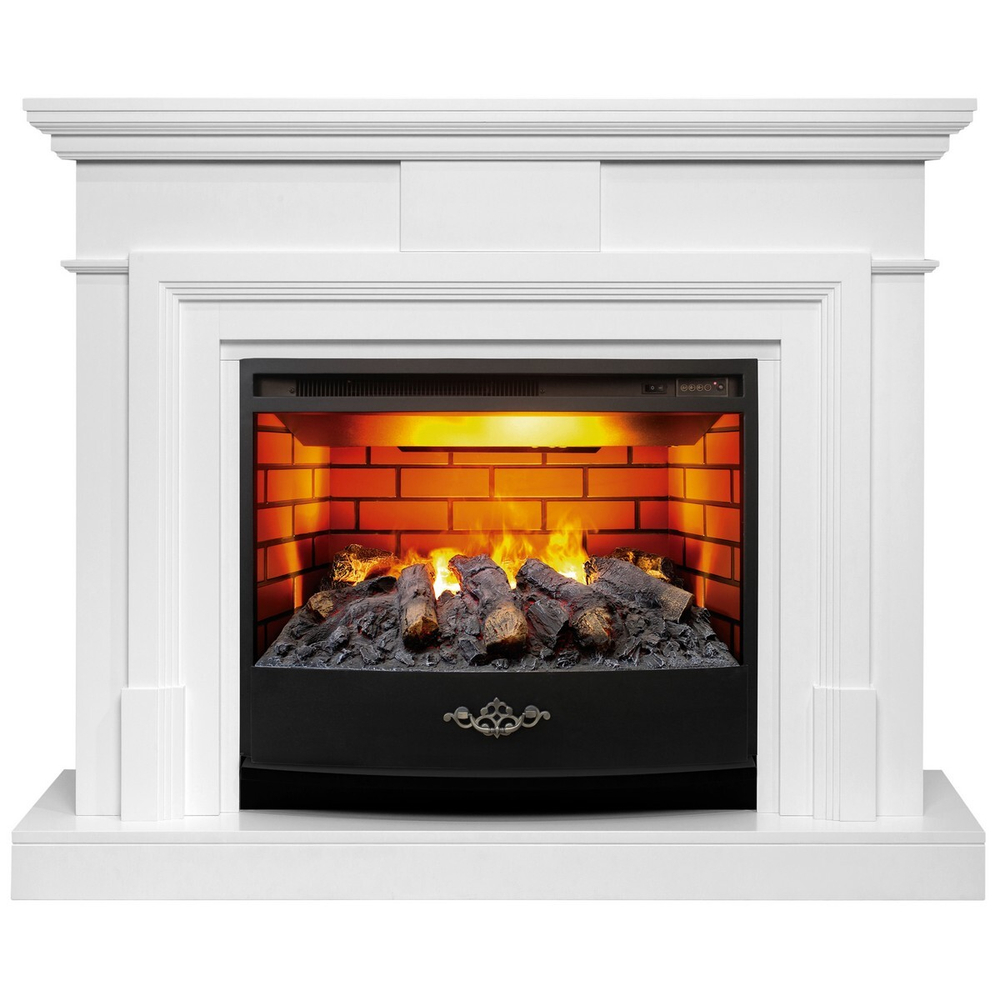 Электрокамин RealFlame Marco 25,5/26 WT белый с очагом 3D Firestar 25,5