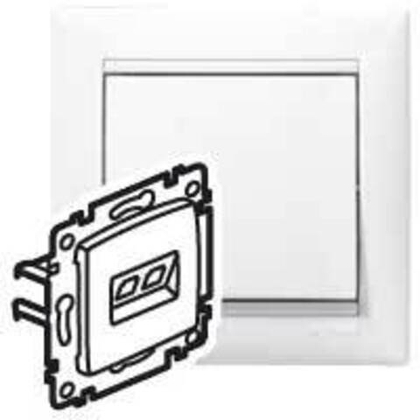 Розетка компьютерная RJ45 категория 5e UTP монтаж на винтах - белый Valena Classic LEGRAND