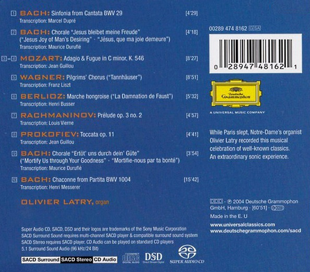 Olivier Latry / Midnight At Notre-Dame: Organ Transcriptions (SACD)