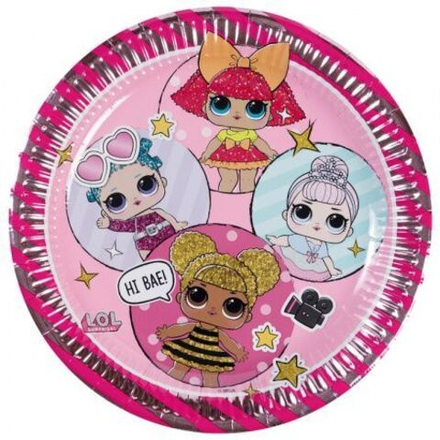 РАСПРОДАЖА Тарелки  Куклы ЛОЛ 23 см 8шт.