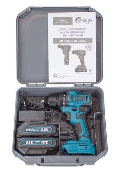 Аккумуляторный шуруповерт "EDON" AD-21CBL