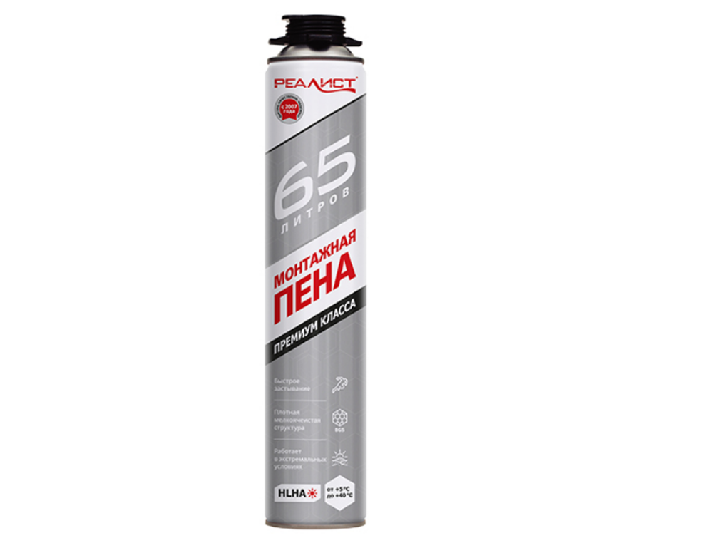Пена монтажная REALIST PRO Silver 65 (12шт/уп.)