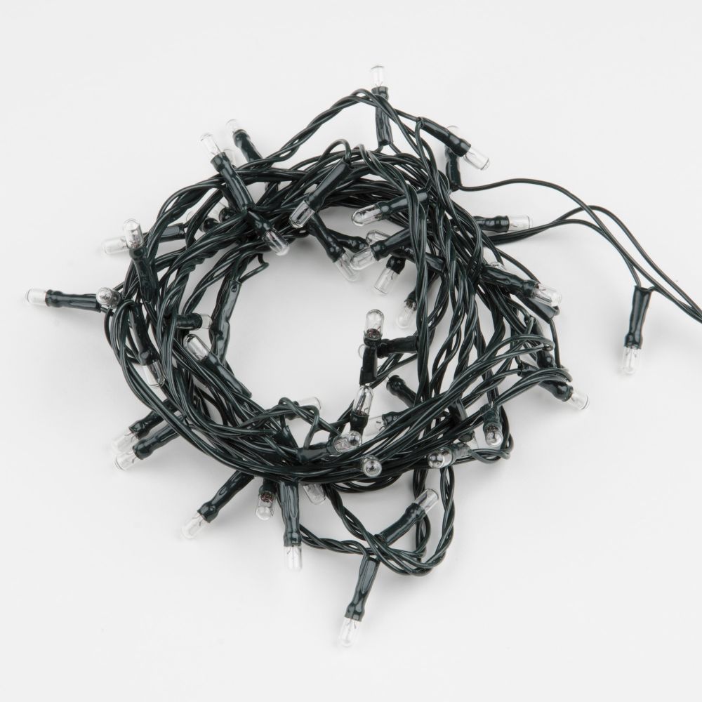 UDL-S0500-050-DGA WARM WHITE IP20 MINI Гирлянда с контроллером. 5м. 50 миниламп накаливания. Теплый белый свет. Провод зеленый. TM Uniel