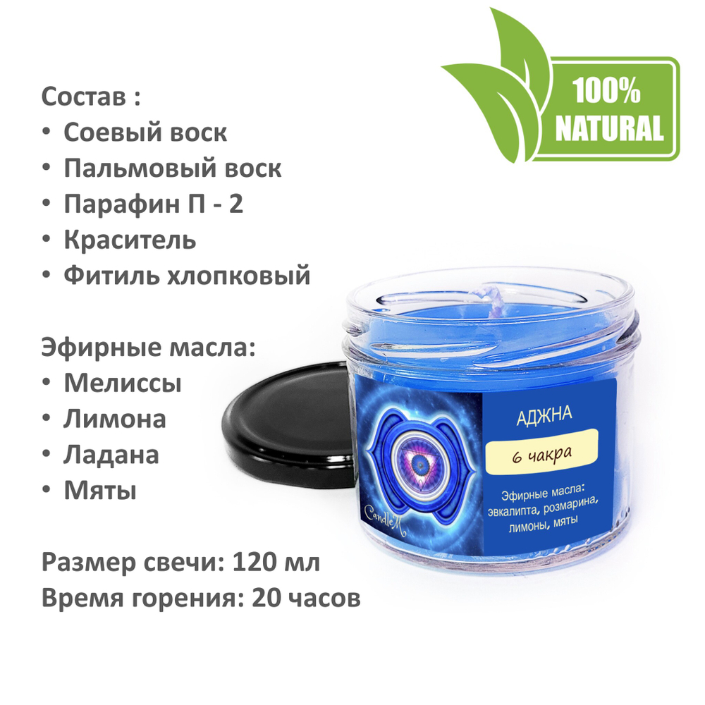 Свечи чакровые с эфирными маслами, 7 штук, 120 мл