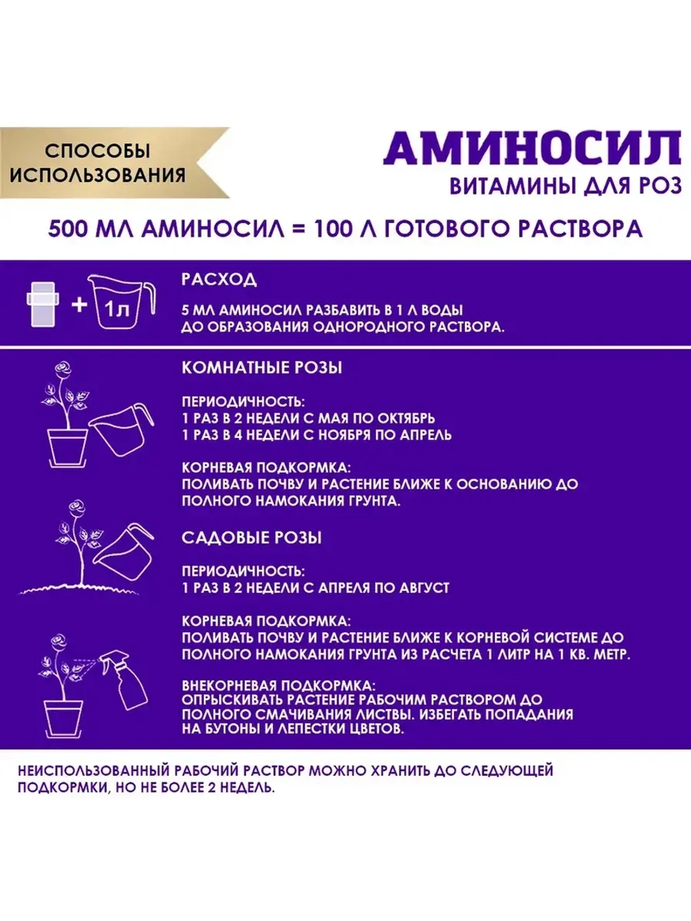 Аминосил для роз удобрение 5мл *5шт