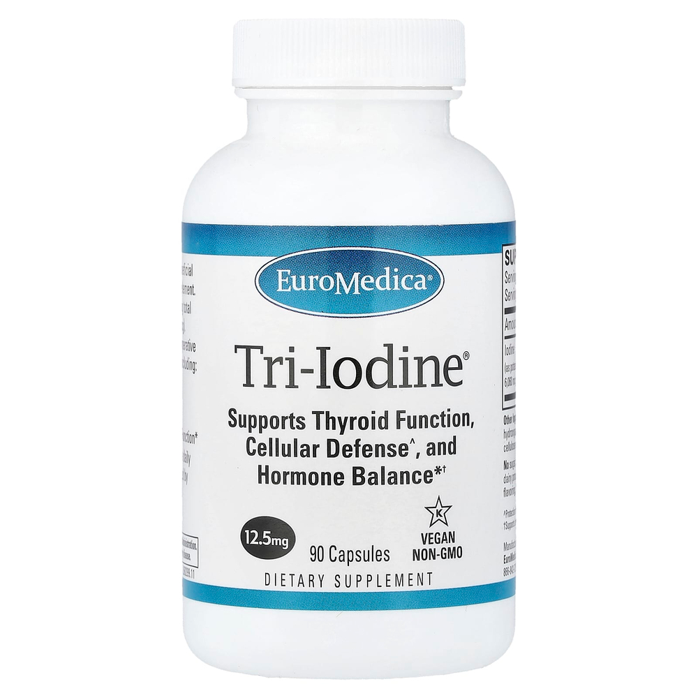 EuroMedica, Tri-Iodine®, 12,5 мг, 90 капсул