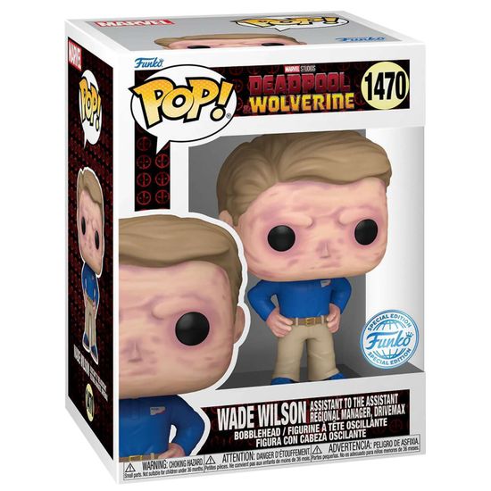 Фигурка Funko POP! Bobble Marvel Deadpool 3 Wade Wilson (Exc) (1470) 84906 / Фигурка Фанко ПОП! по мотивам фильма "Дэдпул и Росомаха", Уэйд Уилсон