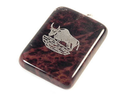 Кулон зодиак "Багет" обсидиан