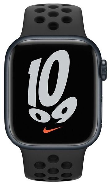 Умные часы Apple Watch Series 7 GPS 45mm Aluminum Case with Nike Sport Band (Темная ночь/Антрацитовый/Черный) (MKNC3)