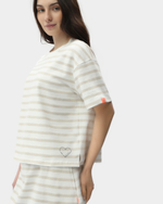 Футболка жен. Frieda Freddies 4245 белая беж полоска