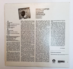 Винтажная виниловая пластинка Benny Carter Quartet Summer Serenade (Yugoslavia 1983)