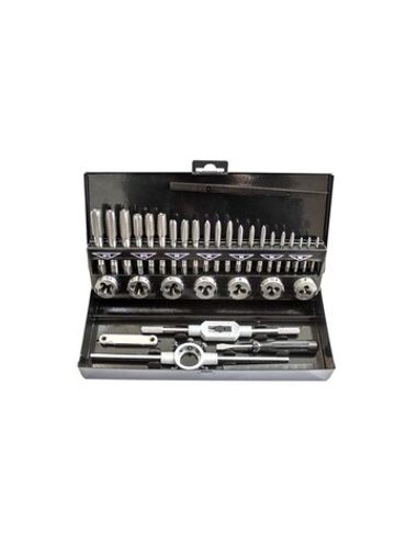 Набор метчиков и плашек, 32(М3х0.5,М4х0.7,М5х0.8,М6х1.0,М8х1.25,М10х1.5,М12х1.75) пр в металлическом кейсе PATRON P-M032-1