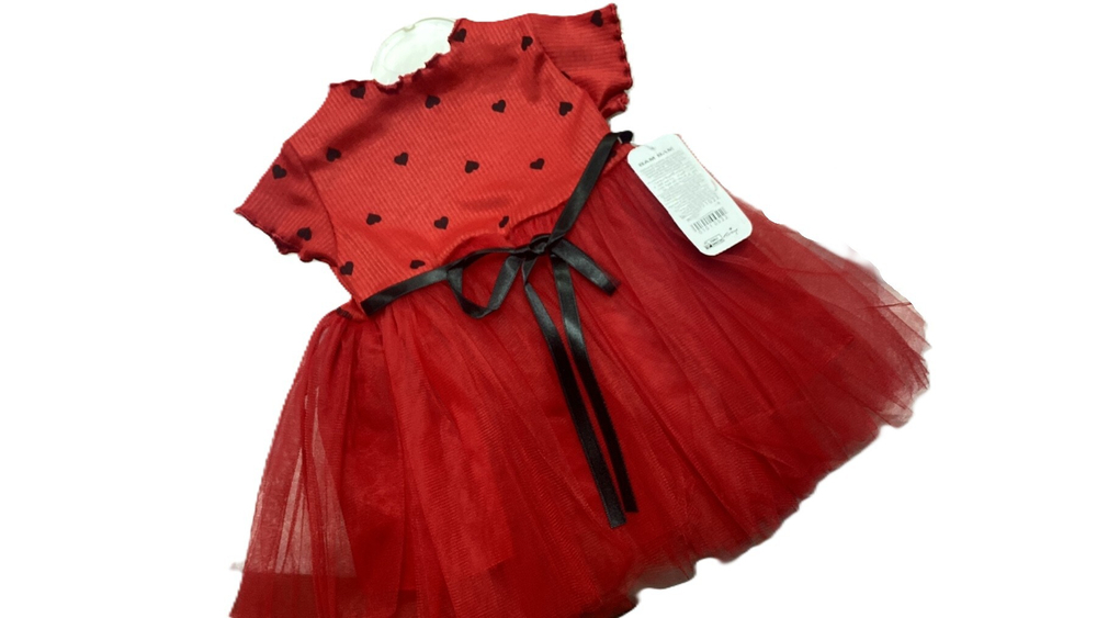 Платье детское ярко-красное турецкое на рост 68,74 см