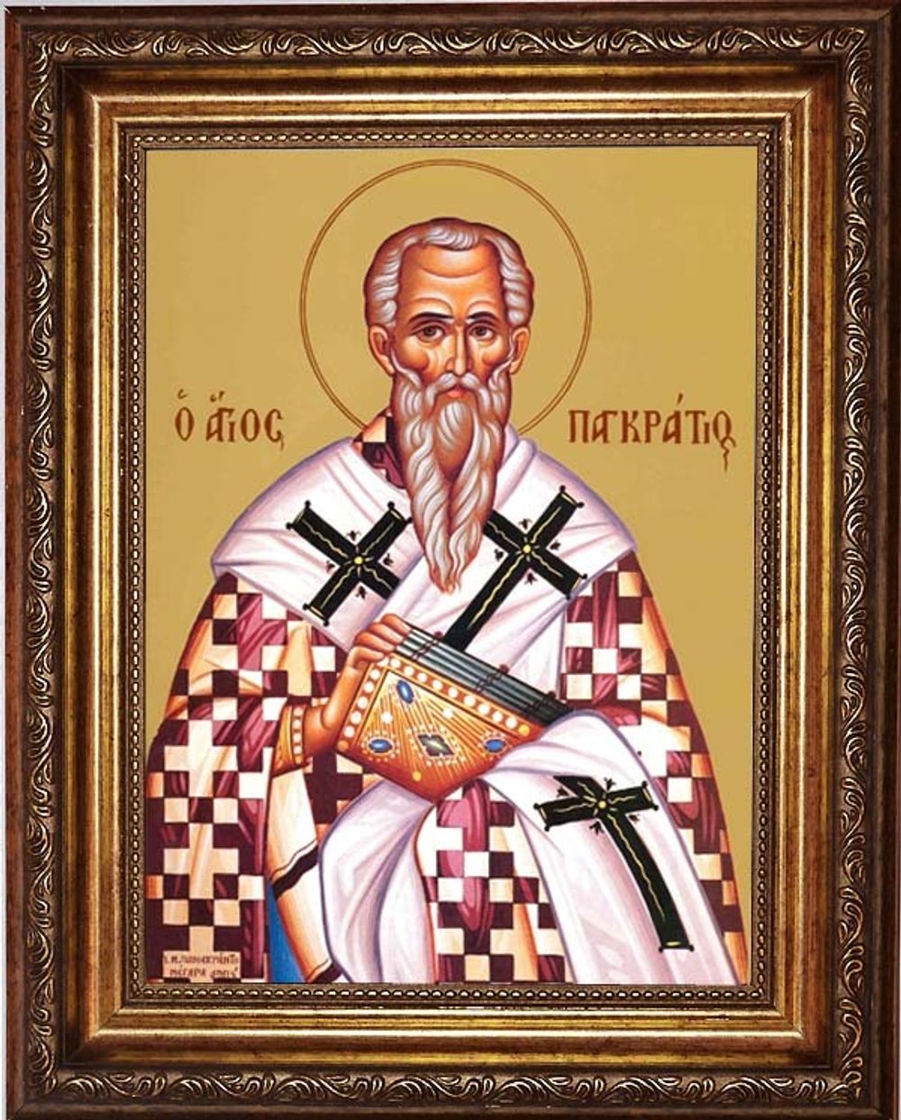 Панкратий Тавроменийский  Икона на холсте в раме 30х40 см