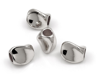 5410-р Бусина изогнутая 5*4мм, родий