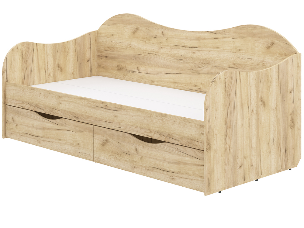 Кровать БОКС 90/2 с ящиками Крафт золотой