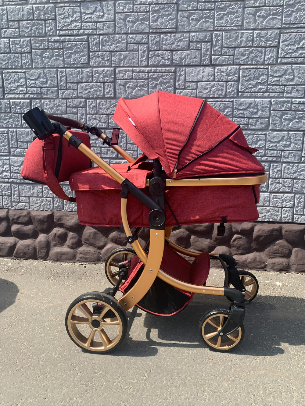 Коляска-трансформер 2в1 DAREX 608 Бордовый текстиль