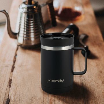 Термокружка 360 мл. из нержавеющей стали Kamille KM-2038 с ручкой