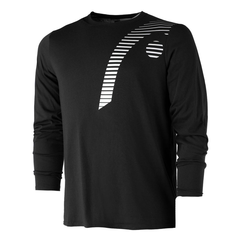 Мужское теннисное поло HEAD Club 22 Cliff Long Sleeve Men - Black, White