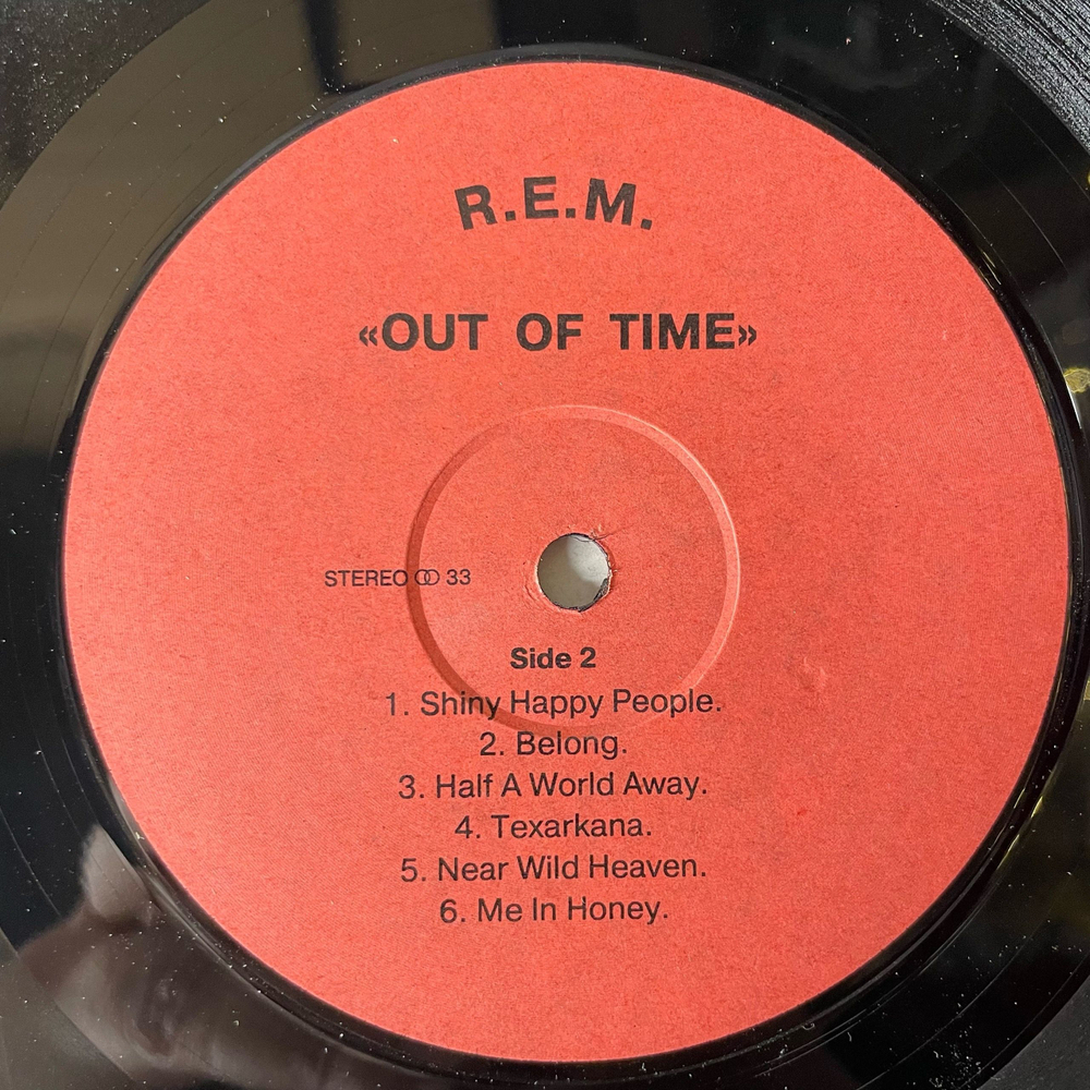 Винтажная виниловая пластинка LP R E M Out Of Time (Россия 1992)