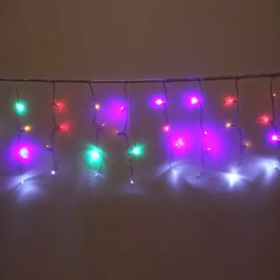 Гирлянда для дома БАХРОМА «Мерцание» ш1,5м* в40 см 48 ламп LED, прозрачн. провод, авторежим, IP-20, Мультицвет (белое мерцание)