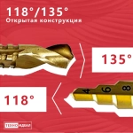 ТЕХНОИДЕАЛ Комплект ступенчатых конусных сверл для металла и дерева (6 предметов)/Набор ступенчатых фрезеровальных конусных сверл