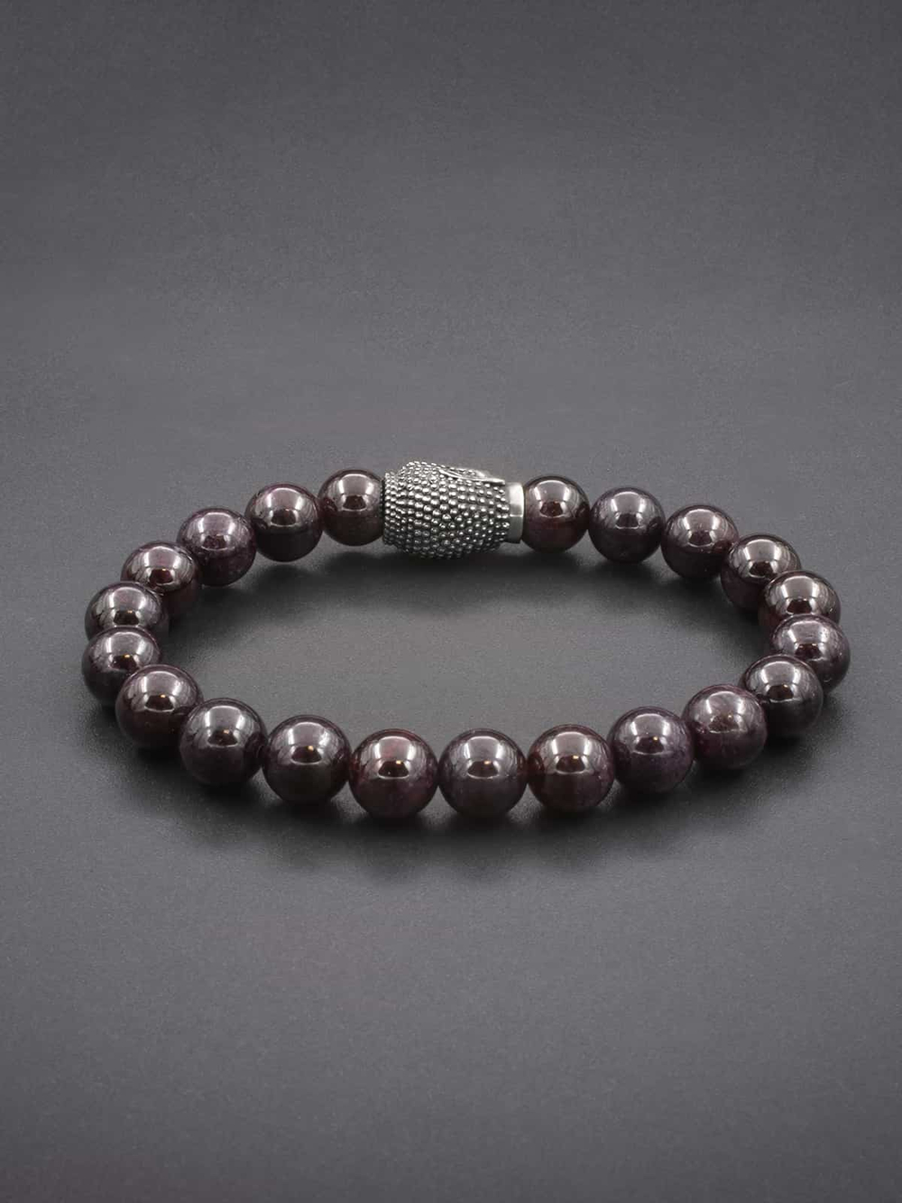 Браслет Гранат Альмандин + Будда (серебро)