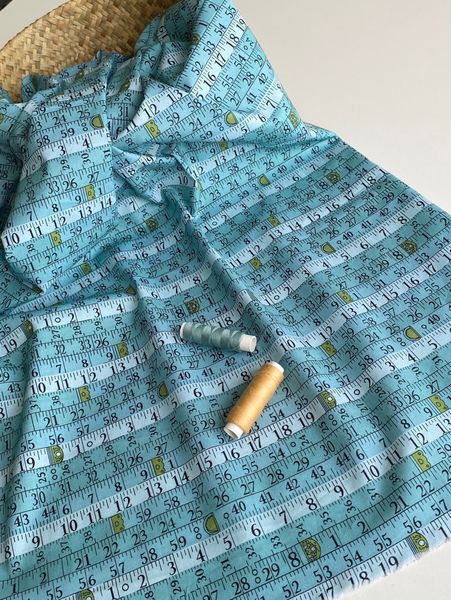ЛИНЕЙКИ ЗЕЛЕНЫЕ 100%  хлопок, отрез 50 см, Handmade Fabrics 1