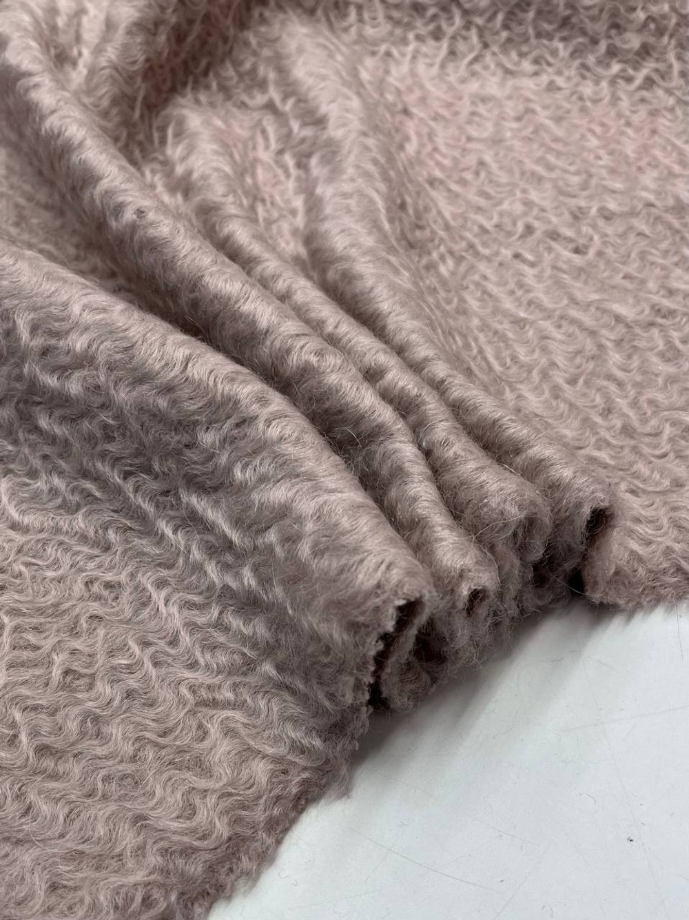 Трикотаж мохер с шерстью и хлопком Laurent Garigue пыльная роза