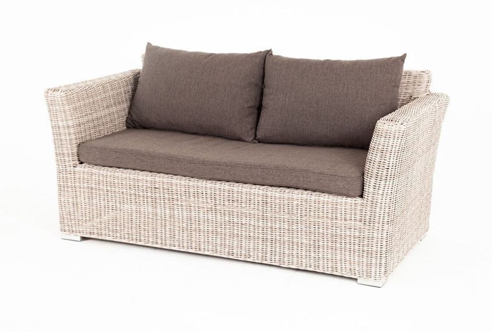 "Капучино" диван из искусственного ротанга двухместный, цвет бежевый