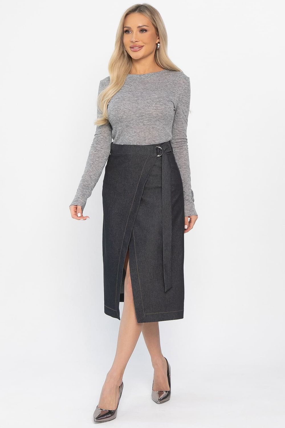 Юбка на запах Селеста (темно-серая) Ю14500-19М LT Collection