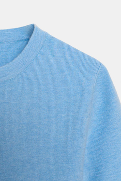 ZARA СВИТЕР С КОРОТКИМИ РУКАВАМИ ИЗ МЯГКОГО ТРИКОТАЖА, ГОЛУБОЙ