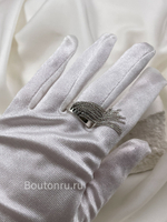 Кольцо серебристое с цепочками