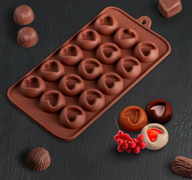 Форма для  шоколада силиконовая «Сердце в шаре»