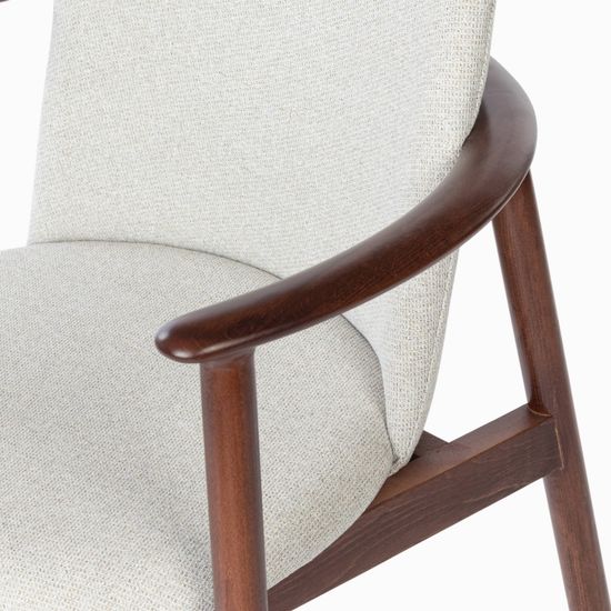 Стул Leon деревянный, бежевая ткань