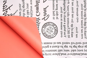 Пленка пастельная "Надписи" Коралловая