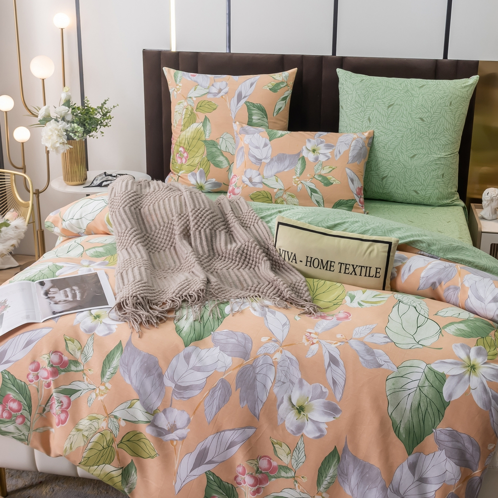 Комплект постельного белья Люкс Сатин 100% хлопок на резинке AR335