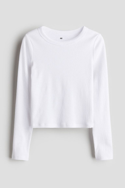 H&M Трикотажный топ, белый