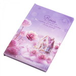 Блокнот в футляре, 14,5 см * 20,5 см, 7БЦ, Alingar, ламинация, замочек, линия, 45 л., "Домик среди роз", сиреневый