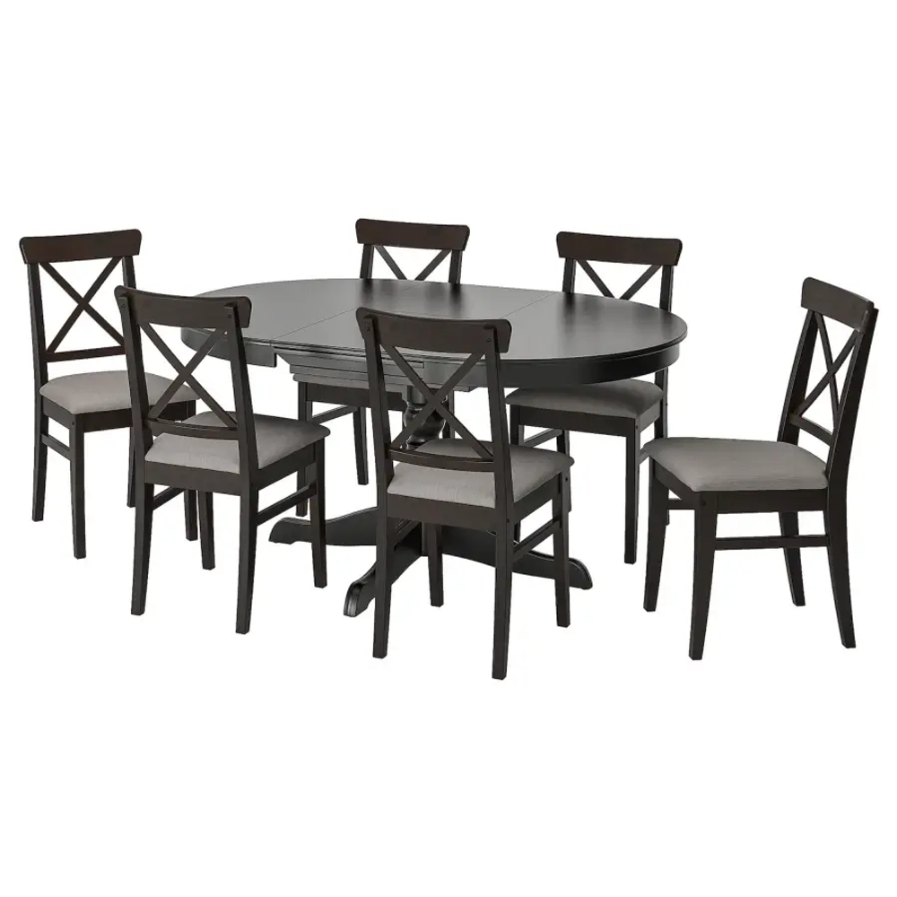 Обеденный набор - INGATORP/INGOLF IKEA/ИНГАТОРП/ИНГОЛЬФ ИКЕА, 110х87х74 см, черный