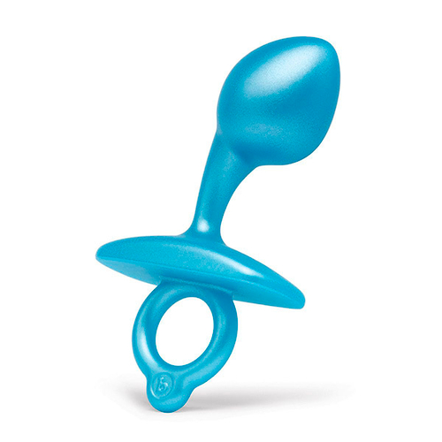 Голубая анальная пробка для массажа простаты 10,7см b-Vibe Bulb Silicone Prostate Plug BV-078