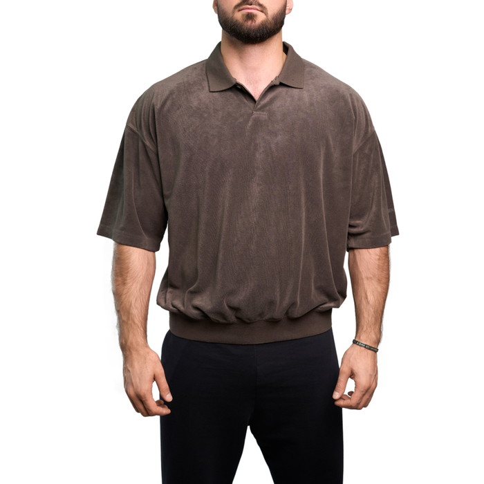 Fear Of God Essentials Single-Button Polo "Off Black"