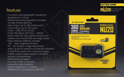 Фонарь налобный Nitecore NU20, Black