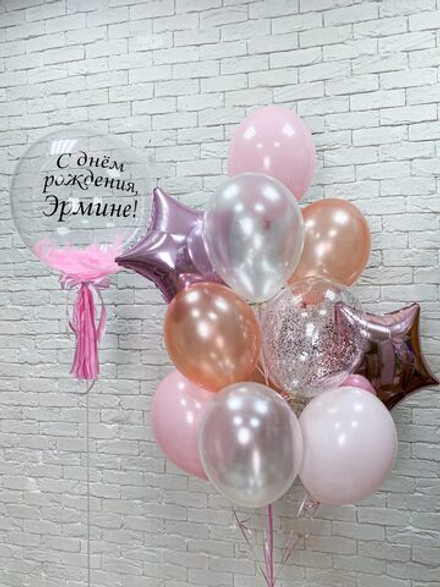 Композиция из воздушных шаров "Розовая нежность"