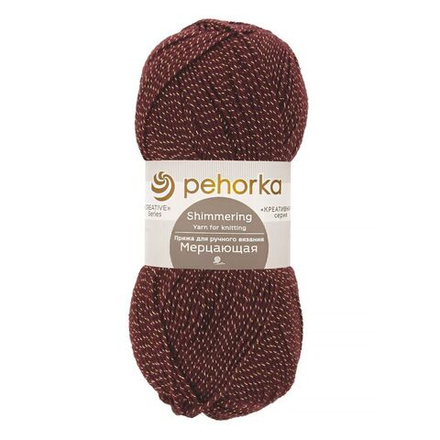 Мерцающая пряжа Пехорка 96%акрил 4%метанит 5х100г/430м 191 ежевика