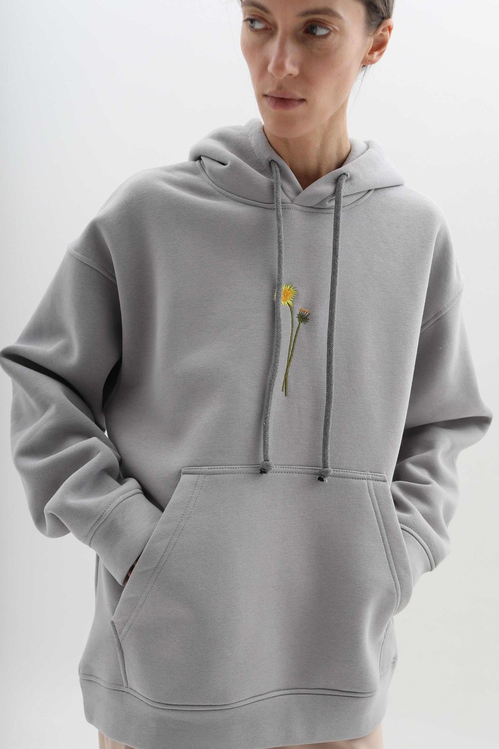 Худи Гербарий Warm Одуванчик Серый