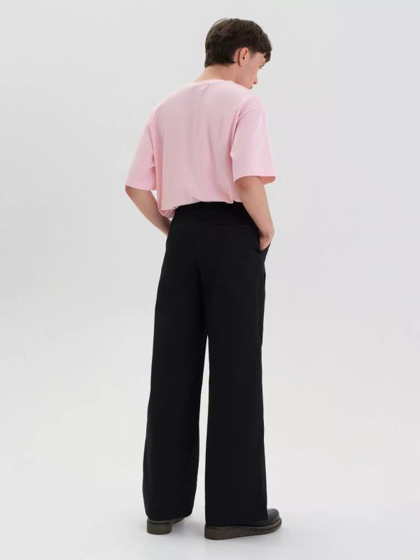 Брюки Объемные со складками Черные - фото 2